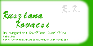 ruszlana kovacsi business card